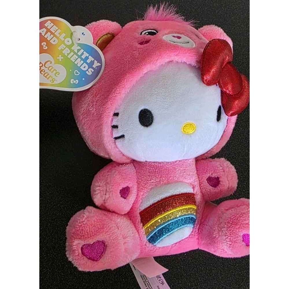 Hello Kitty and Cheer Care Bear in One Cute Soft Plush Stuffed Animal‎ W/ Tags